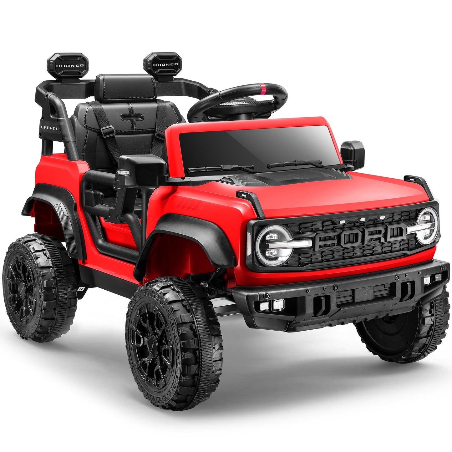 Preorder 12V Ford Bronco Powered Ride on Cars for Kids, Licensed Ride on SUV Truck Toy with Parent Remote Control, Electric Car for Girls Boys 3-5 w/Music Player/LED Headlights/Safety Belt