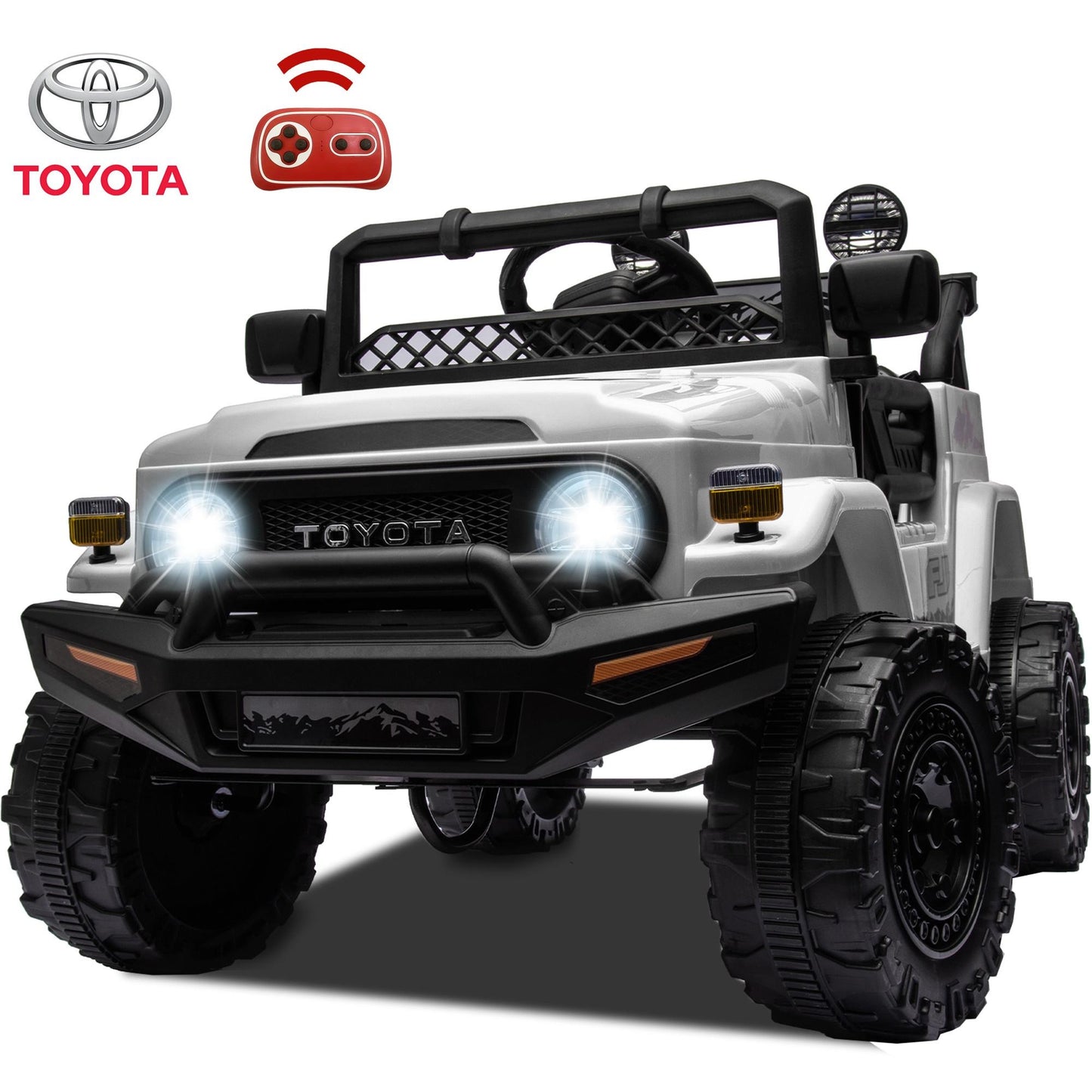 Toyota Ride on Car for Girls and Boys 12V Electric Vehicles with Remote Control, Headlights, Bluetooth, Kids Ride on Toy for 3-5 Years Old