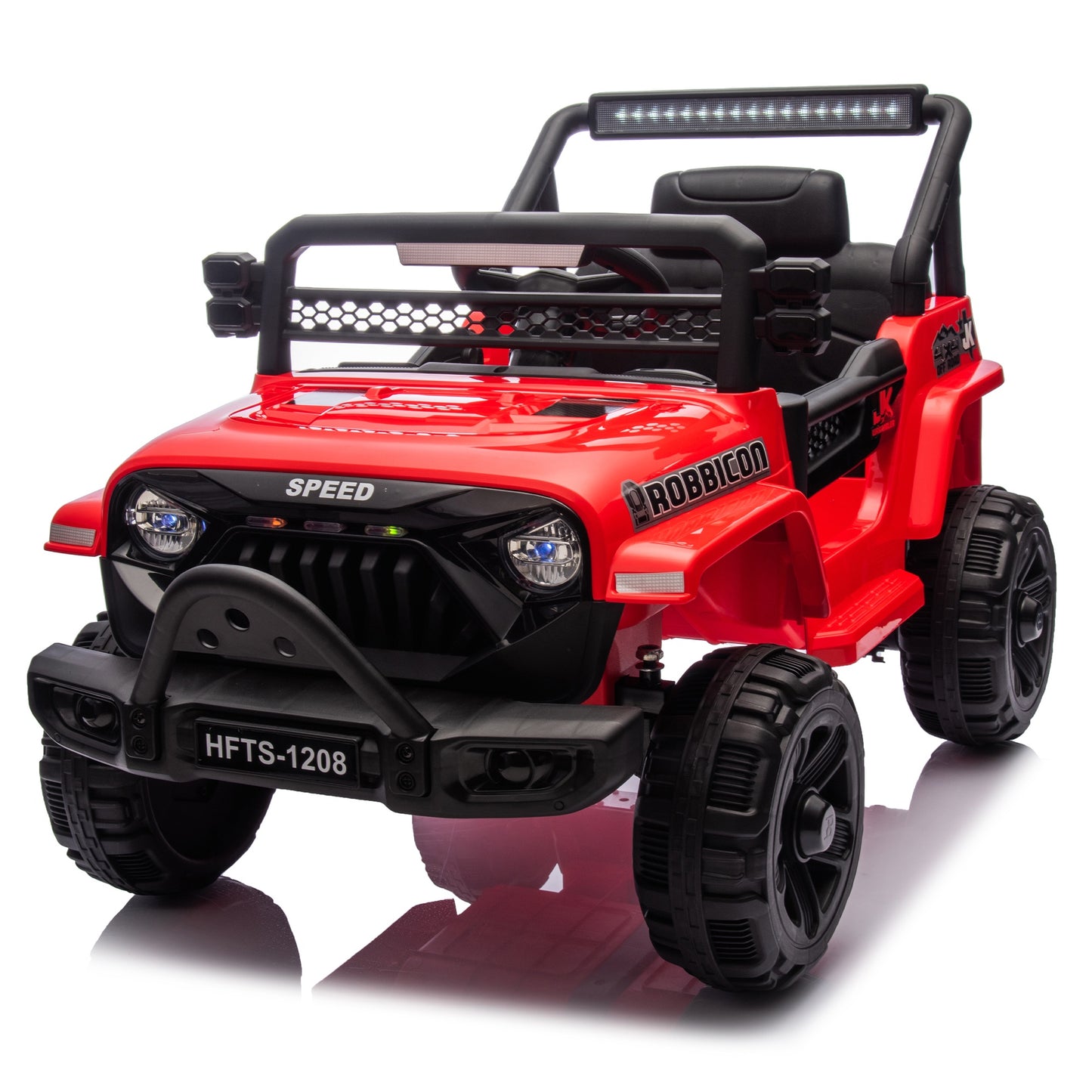 12V Powered Ride on Truck, Ride on Toy Car with Remote Control, Kids Car Electric Vehicles for Boys Girls with Microphone Jack, 4 Wheeler Suspension, Bluetooth, MP3/USB, 3 Speeds, LED Lights, Red