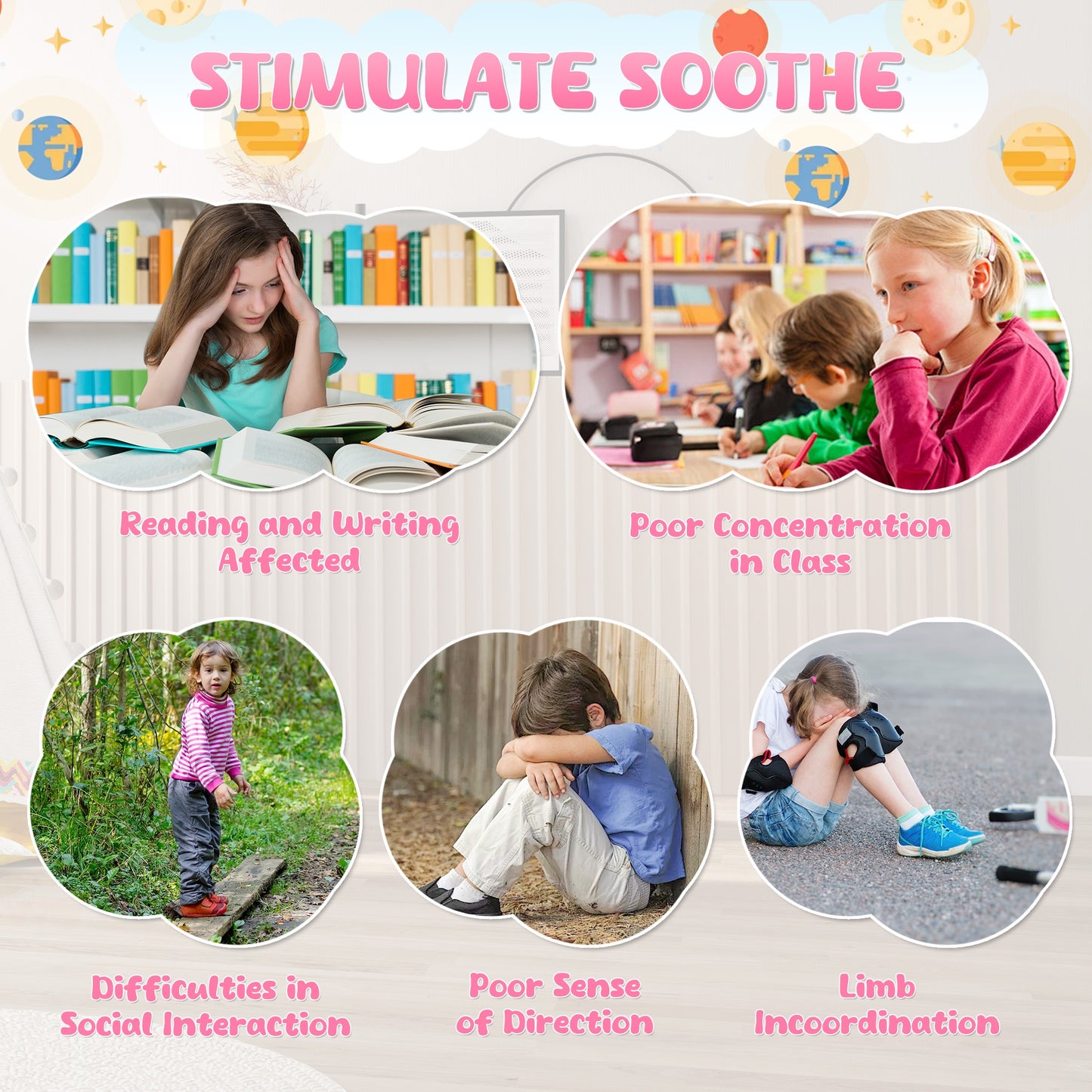 iYofe Kids Sensory Spinning Chair, Petal Shape Spinning Chair for Autistic Kids, Chair Sensory Spinner Seat for Autism Toddlers ADHD Children, 360° Rotating Therapy-Grade Chair with Safety Base, Pink