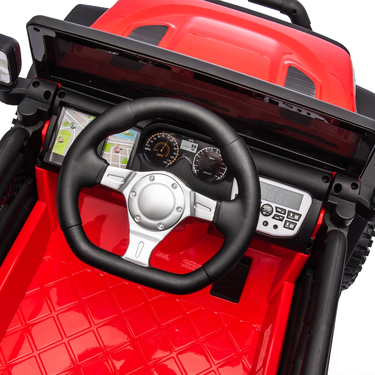 iYofe 24V Powered Ride on Cars for Toddlers, Ride on Truck for kids Boys Girls Gifts 2-5, Ride on Toys with Remote Control, Bluetooth, Music, LED Light, MP3 Player, 4 Wheel Suspension, Red