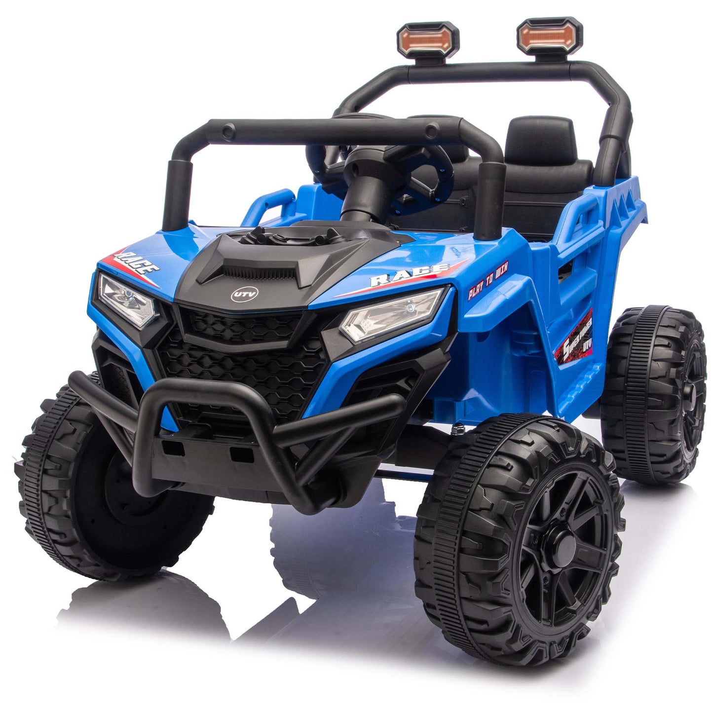 iYofe 12V Powered Ride on Car UTV, Kids Ride on Toys for Toddlers Ages 3-5, Ride on Vehicles with Remote Control, Bluetooth, Music, 4 Wheels Suspension, Electric Cars for Kids Boys Girls, Blue