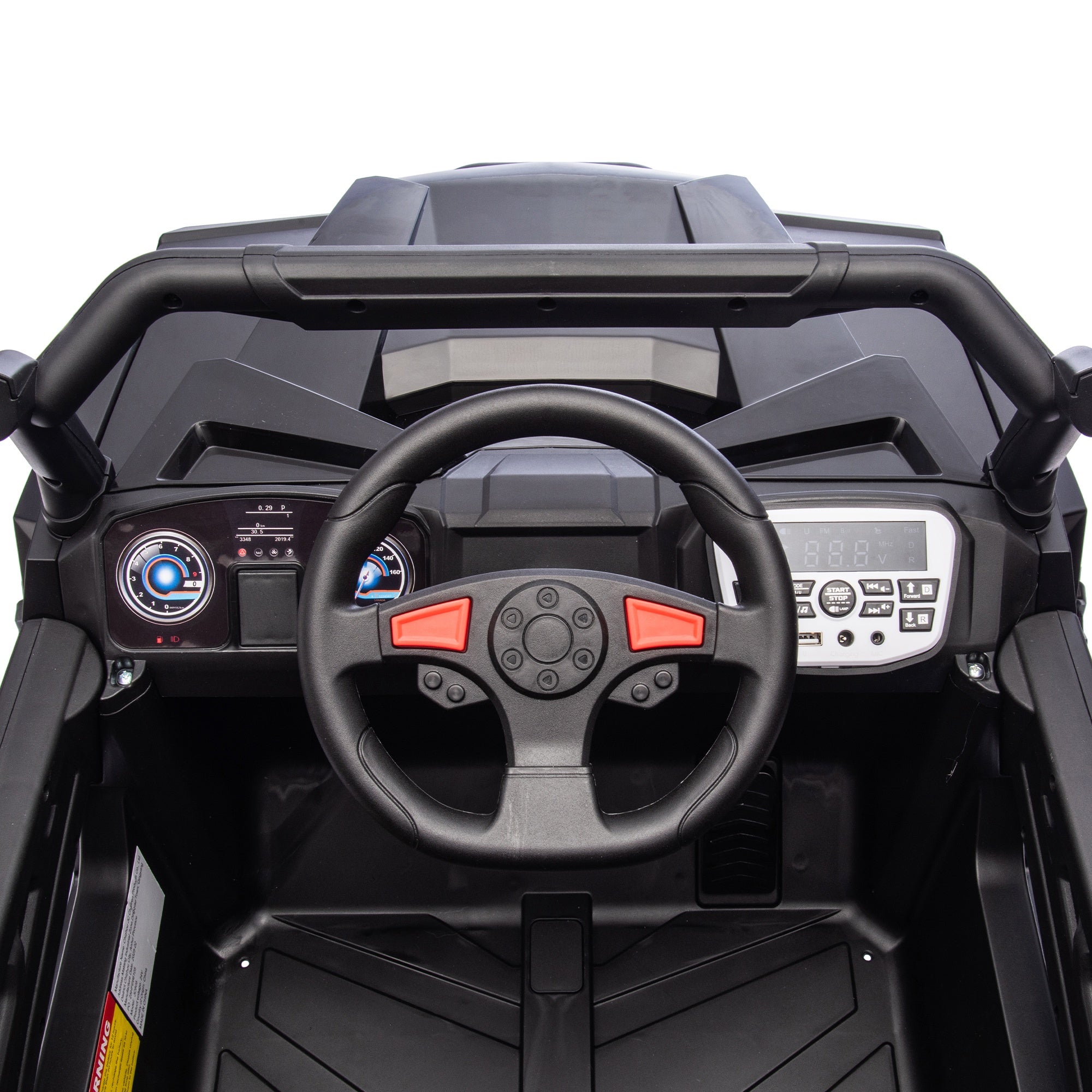 24V Powered Ride on UTV, iYofe Electric Ride on Cars with Remote Control, Bluetooth, Music, LED Lights, Portable Handle, 4 Wheels Suspension, Kids Ride on Toys for Boys Girls Ages 3-6, Black