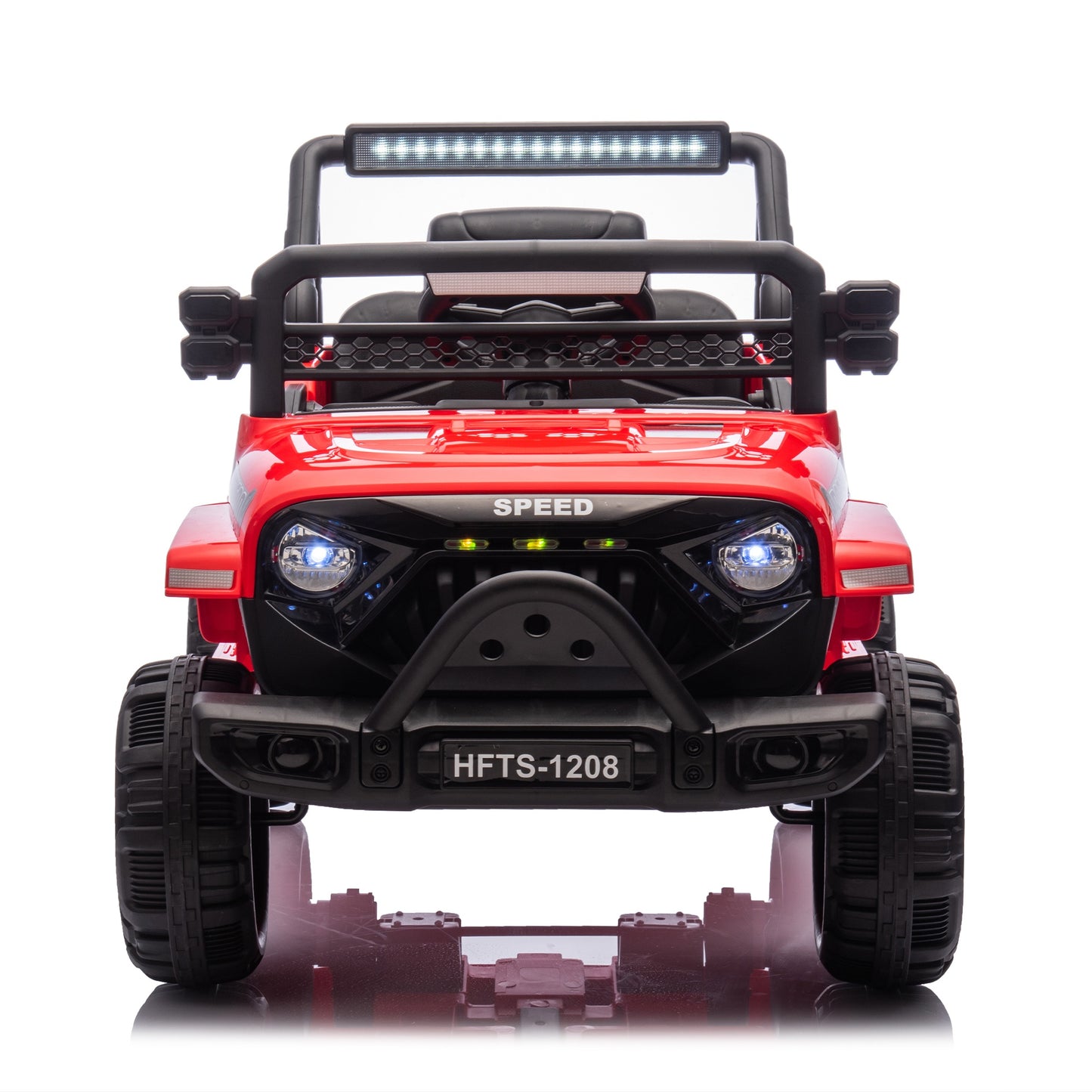 12V Powered Ride on Truck, Ride on Toy Car with Remote Control, Kids Car Electric Vehicles for Boys Girls with Microphone Jack, 4 Wheeler Suspension, Bluetooth, MP3/USB, 3 Speeds, LED Lights, Red