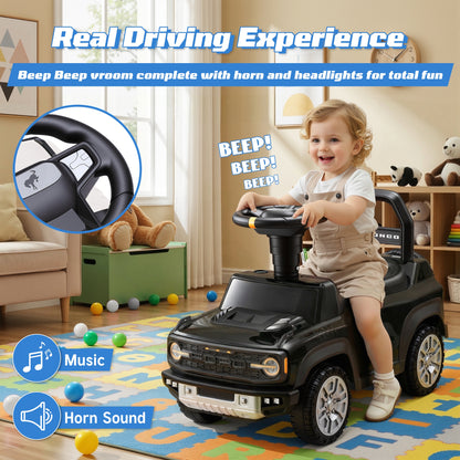 iYofe Kids Ride on Push Car 2 in 1, Ford Bronco Raptor Toddlers Ride on Push Toys with Horn, Music, Handle, Under Seat Storage, Ride on Toys for Toddlers 18 Months +, Black