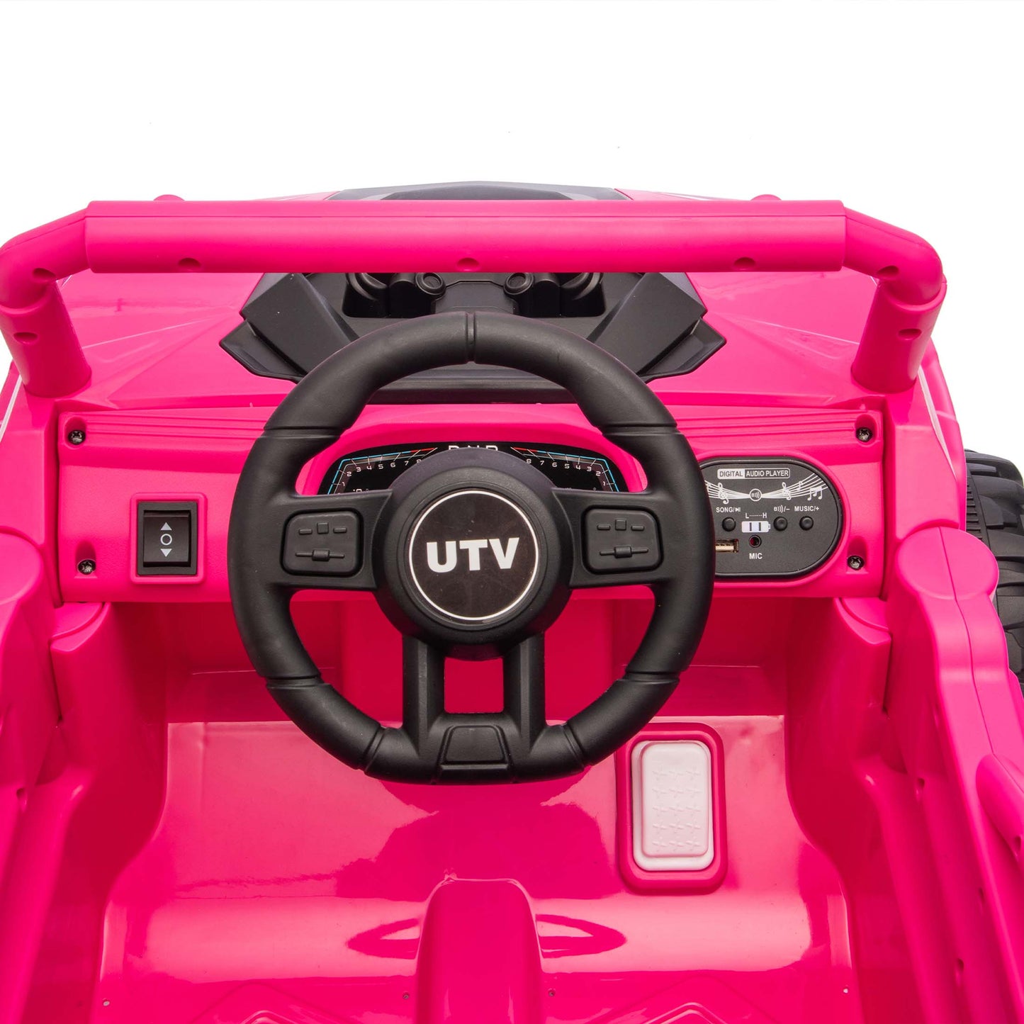 iYofe 12V Powered Ride on Car UTV, Kids Ride on Toys for Toddlers Ages 3-5, Ride on Vehicles with Remote Control, Bluetooth, Music, 4 Wheels Suspension, Electric Cars for Kids Boys Girls, Pink