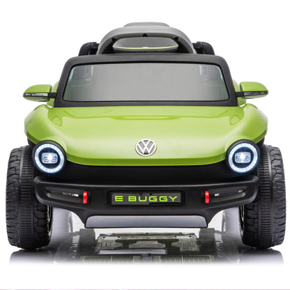12V Ride on Toys, Licensed Volkswagen Beetle Powered Ride on Cars with Remote Control, Bluetooth, Music, USB Ports, LED Lights, 4 Wheels Suspension, Electric Car for Kids Boys Girls Ages 2-5, Green