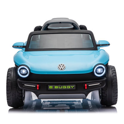 12V Ride on Toys, Licensed Volkswagen Beetle Powered Ride on Cars with Remote Control, Bluetooth, Music, USB Ports, LED Lights, 4 Wheels Suspension, Electric Car for Kids Boys Girls Ages 2-5, Blue