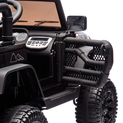 iYofe 24V Powered Ride on Cars for Toddlers, Ride on Truck for kids Boys Girls Gifts 2-5, Ride on Toys with Remote Control, Bluetooth, Music, LED Light, MP3 Player, 4 Wheel Suspension, Black
