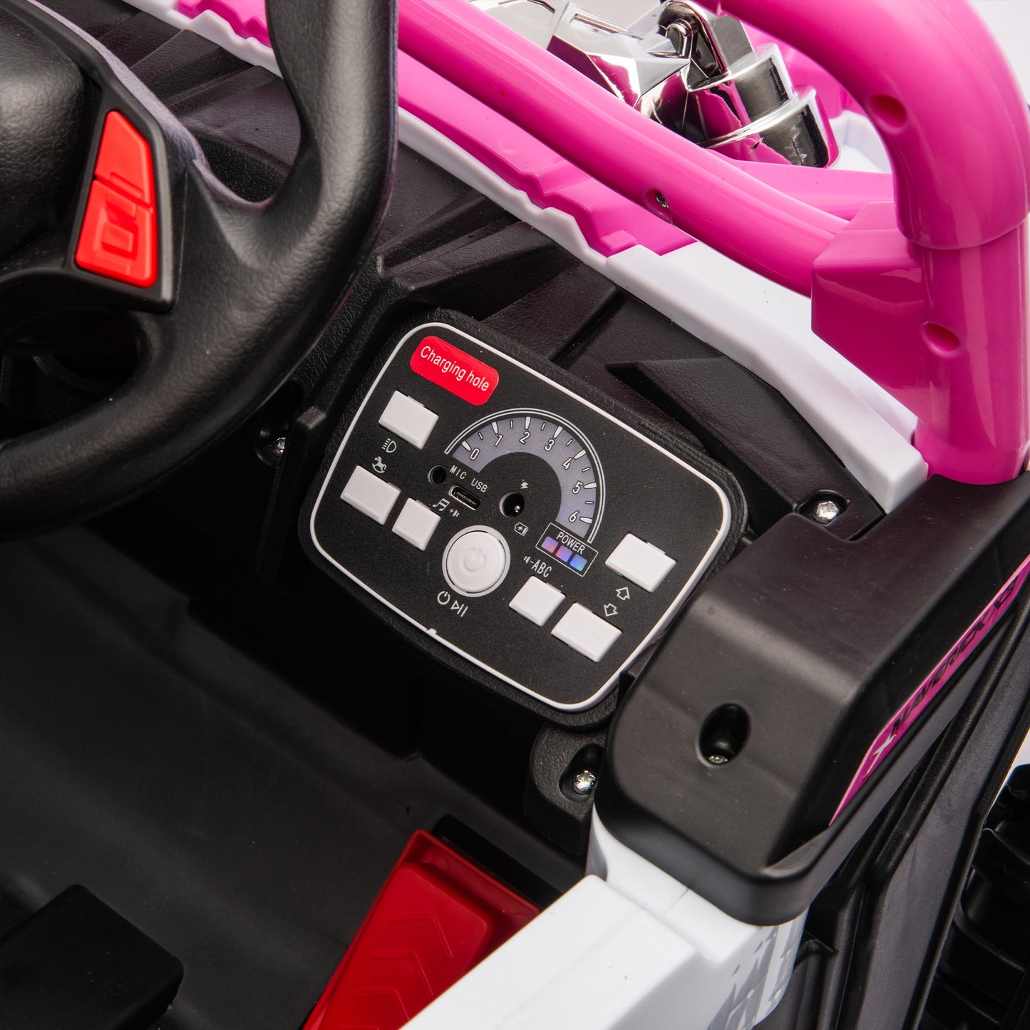 iYofe 12V Powered Ride on Car UTV, Kids Ride on Toys for Toddlers Ages 3-5, Ride on Vehicles with Remote Control, Bluetooth, Music, 4 Wheels Suspension, Electric Cars for Kids Boys Girls, Pink