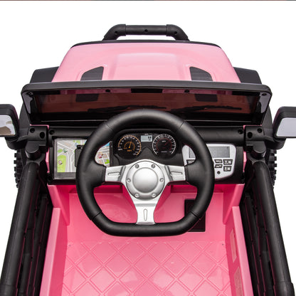 iYofe 24V Powered Ride on Cars for Toddlers, Ride on Truck for kids Boys Girls Gifts 2-5, Ride on Toys with Remote Control, Bluetooth, Music, LED Light, MP3 Player, 4 Wheel Suspension, Pink