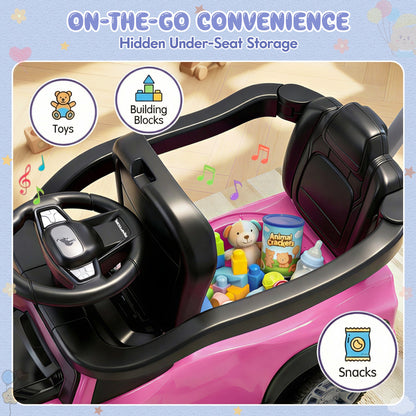 iYofe Kids Ride on Push Car, Licensed Ford Bronco Raptor Toddlers Ride on Toys with Horn, Music, Handle, Under Seat Storage, Kids Push Car for Toddlers 18 Months +, Pink