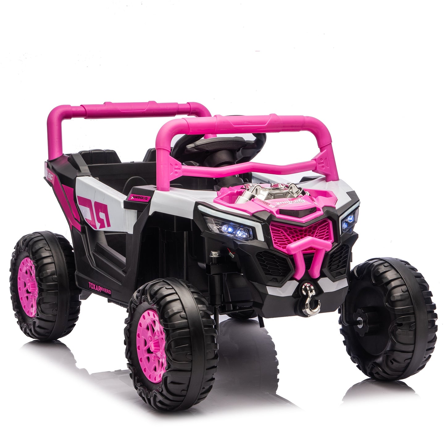iYofe 12V Powered Ride on Car UTV, Kids Ride on Toys for Toddlers Ages 3-5, Ride on Vehicles with Remote Control, Bluetooth, Music, 4 Wheels Suspension, Electric Cars for Kids Boys Girls, Pink