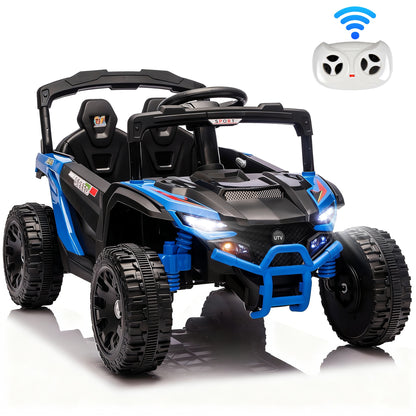 iYofe 24V Powered Ride on Toys with Remote Control, Kids Ride on Car UTV for Boys Girls Ages 3-5, Ride on Vehicles Electric Cars for Kids with Bluetooth, Music, LED Lights, 4 Wheels Suspension, Blue
