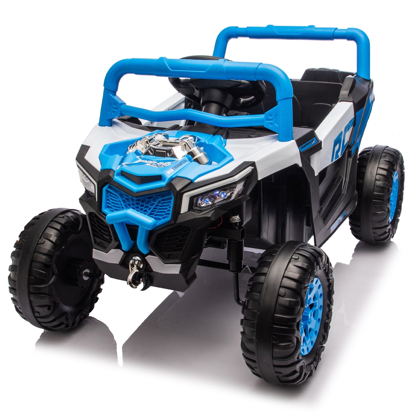 iYofe 12V Powered Ride on Car UTV, Kids Ride on Toys for Toddlers Ages 3-5, Ride on Vehicles with Remote Control, Bluetooth, Music, 4 Wheels Suspension, Electric Cars for Kids Boys Girls, Blue
