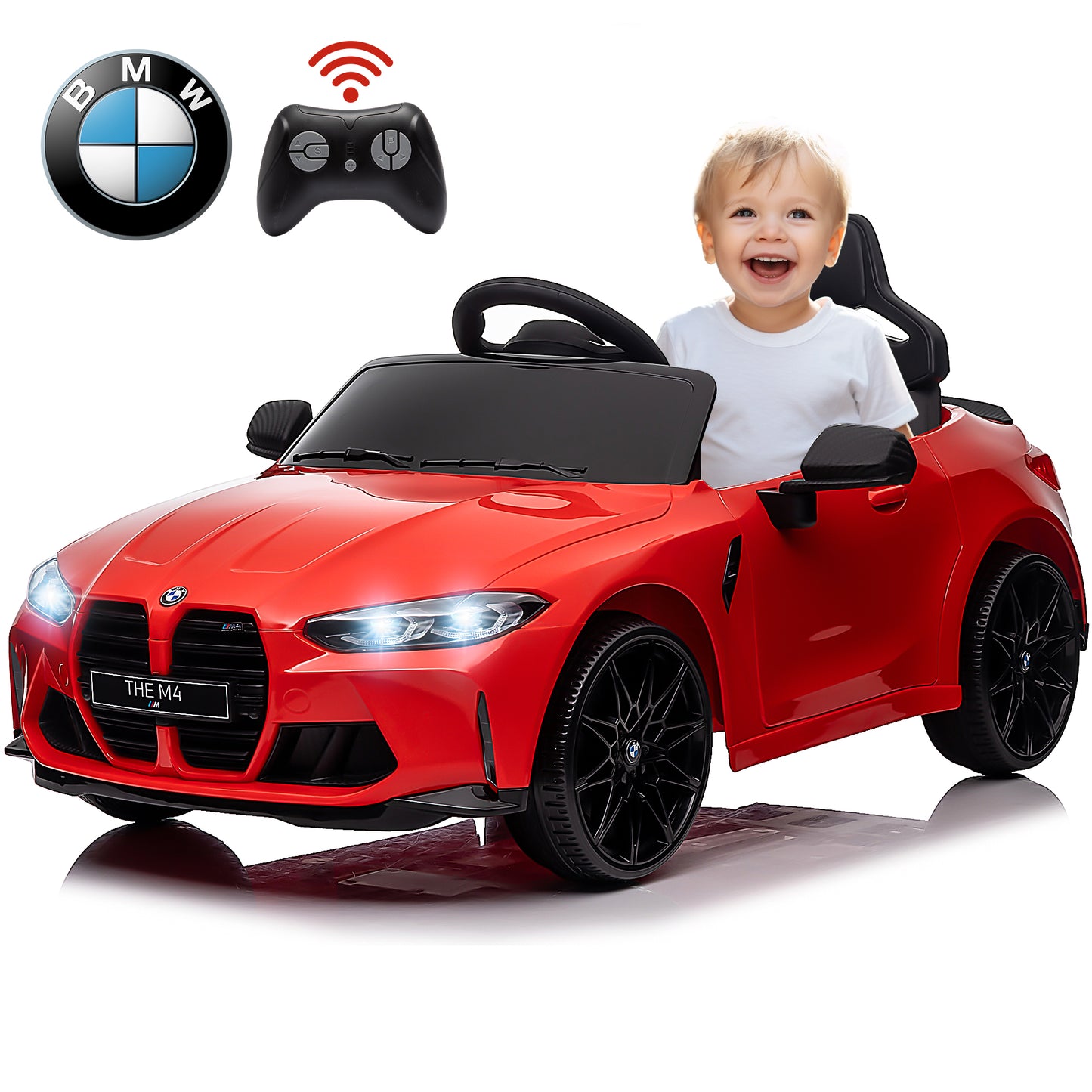 12V Ride On Car for Kids, iYofe Electric Vehicle Cars for Boys Girls, Ride On Truck with Remote Control, Battery Powered 4 Wheels Realistic Off-Road UTV Car, Ride On Toys for Birthday Gift, Red, R5331