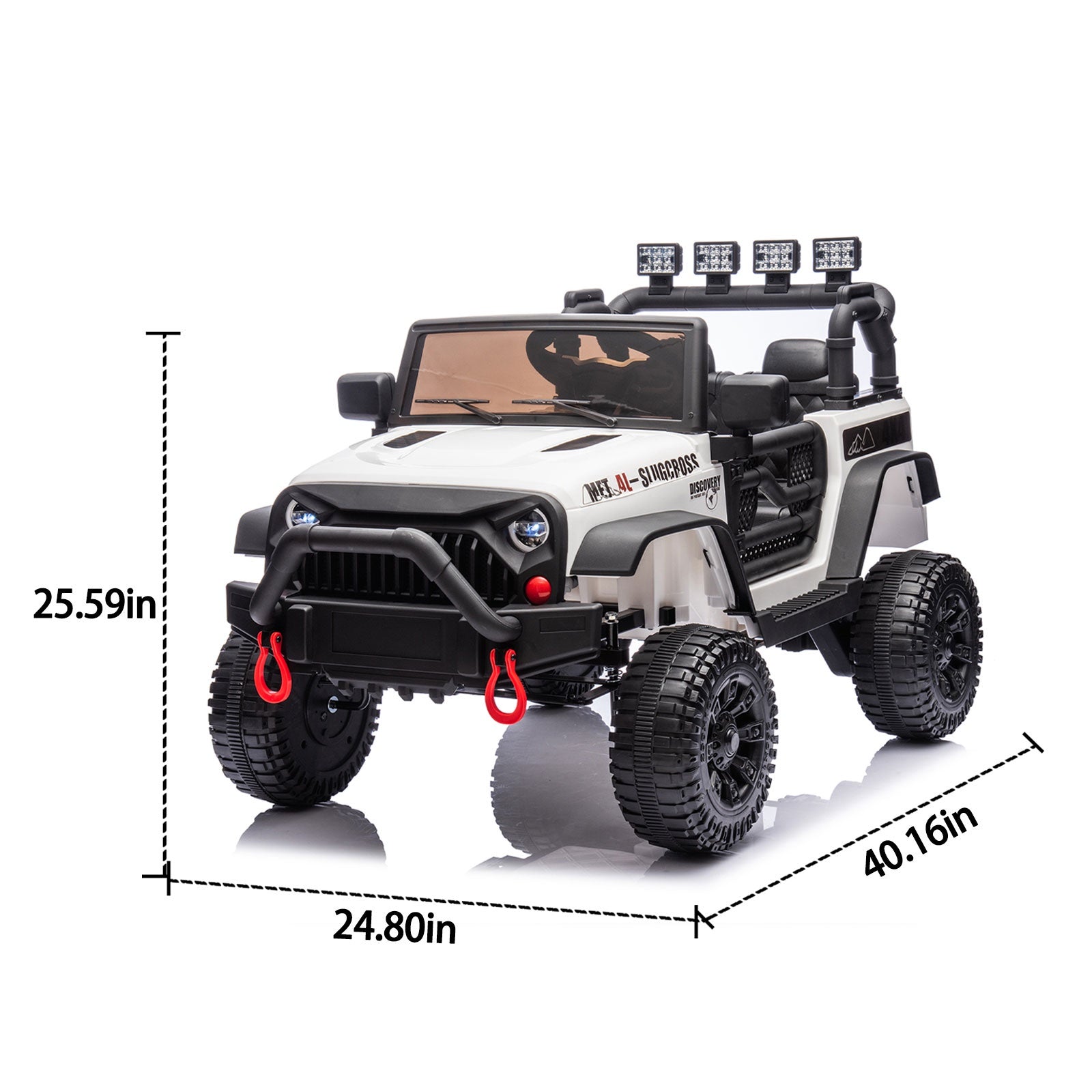 iYofe 24V Powered Ride on Cars for Toddlers, Ride on Truck for kids Boys Girls Gifts 2-5, Ride on Toys with Remote Control, Bluetooth, Music, LED Light, MP3 Player, 4 Wheel Suspension, White