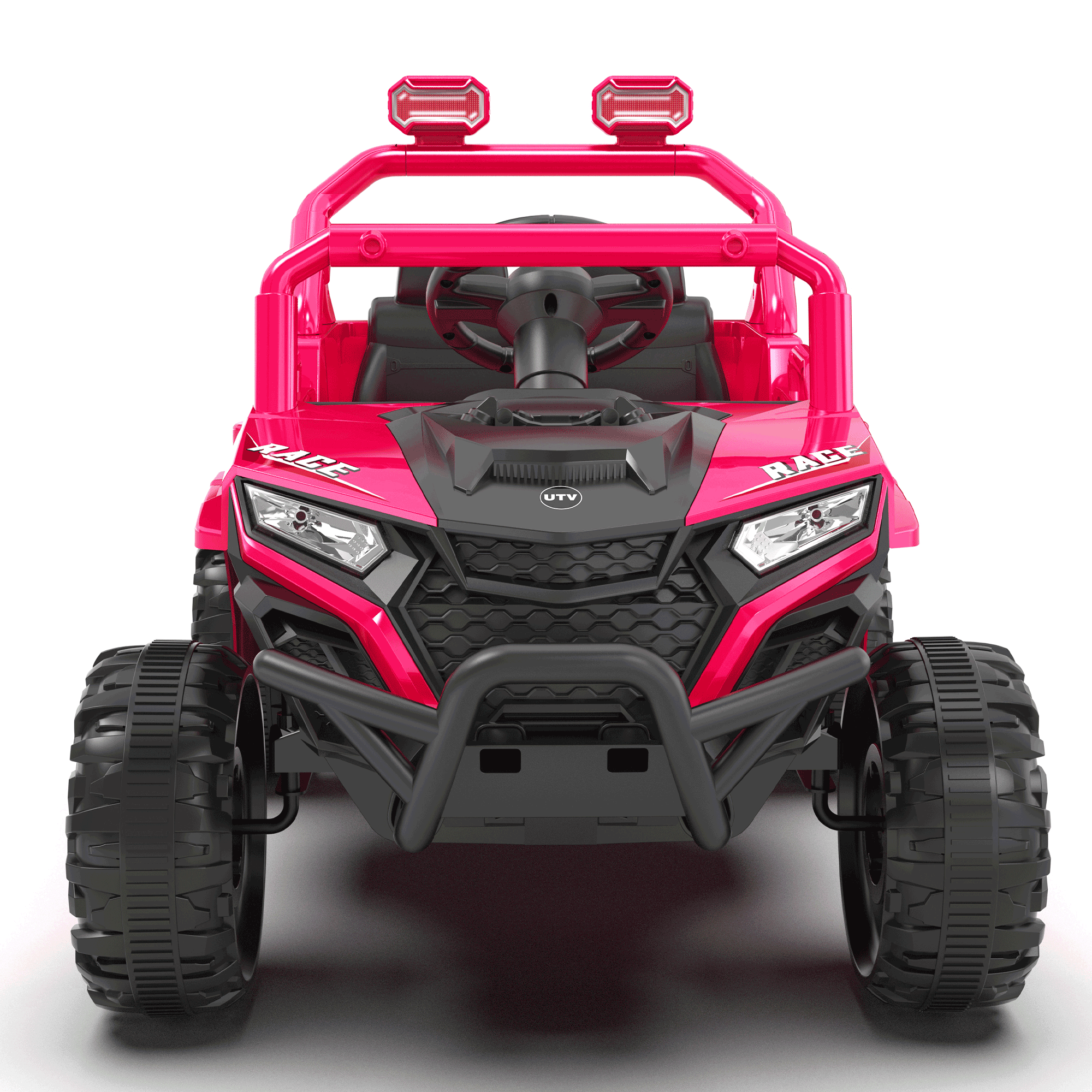 12V Powered Ride on Car UTV, Kids Ride on Toys for Toddlers Ages 3-5, Ride on Vehicles with Remote Control, Bluetooth, Music, 4 Wheels Suspension, Electric Cars for Kids Boys Girls, Pink