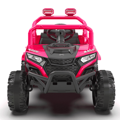 12V Powered Ride on Car UTV, Kids Ride on Toys for Toddlers Ages 3-5, Ride on Vehicles with Remote Control, Bluetooth, Music, 4 Wheels Suspension, Electric Cars for Kids Boys Girls, Pink