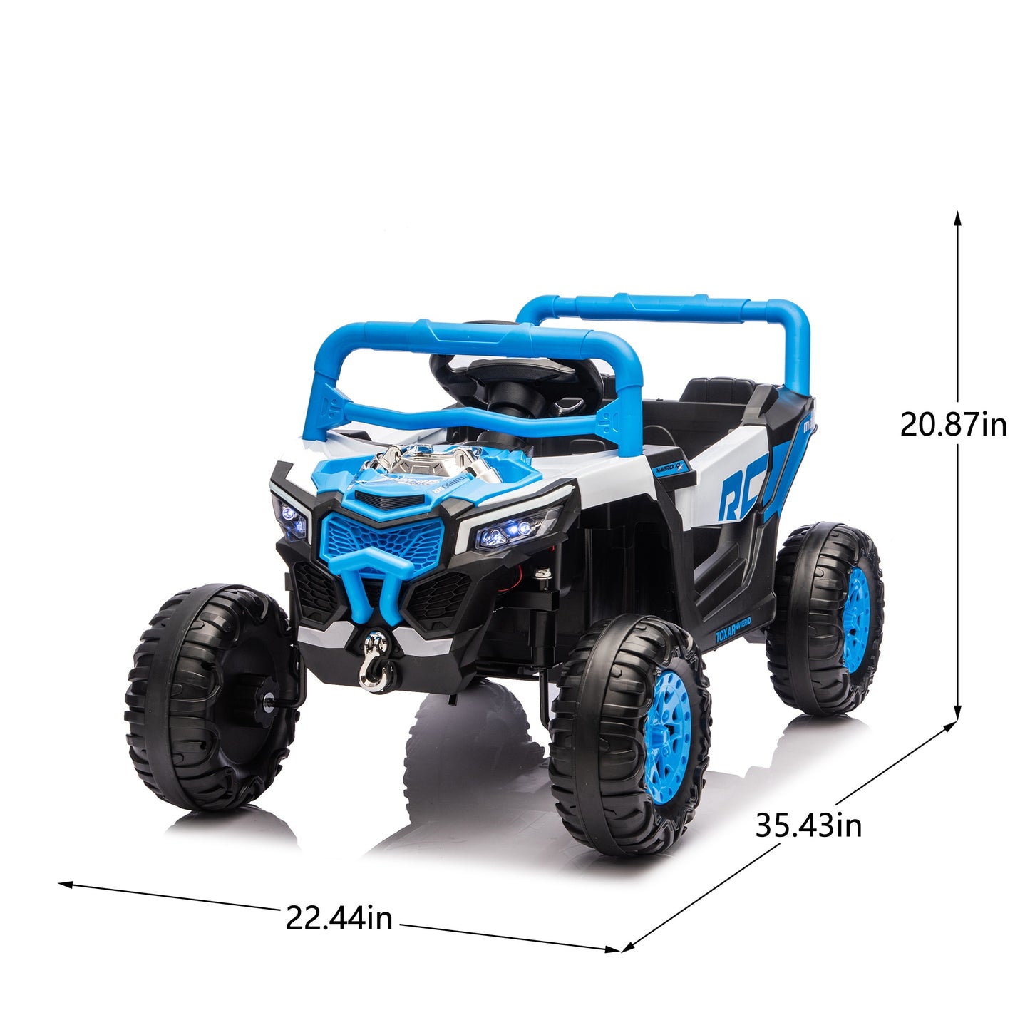 iYofe 12V Powered Ride on Car UTV, Kids Ride on Toys for Toddlers Ages 3-5, Ride on Vehicles with Remote Control, Bluetooth, Music, 4 Wheels Suspension, Electric Cars for Kids Boys Girls, Blue