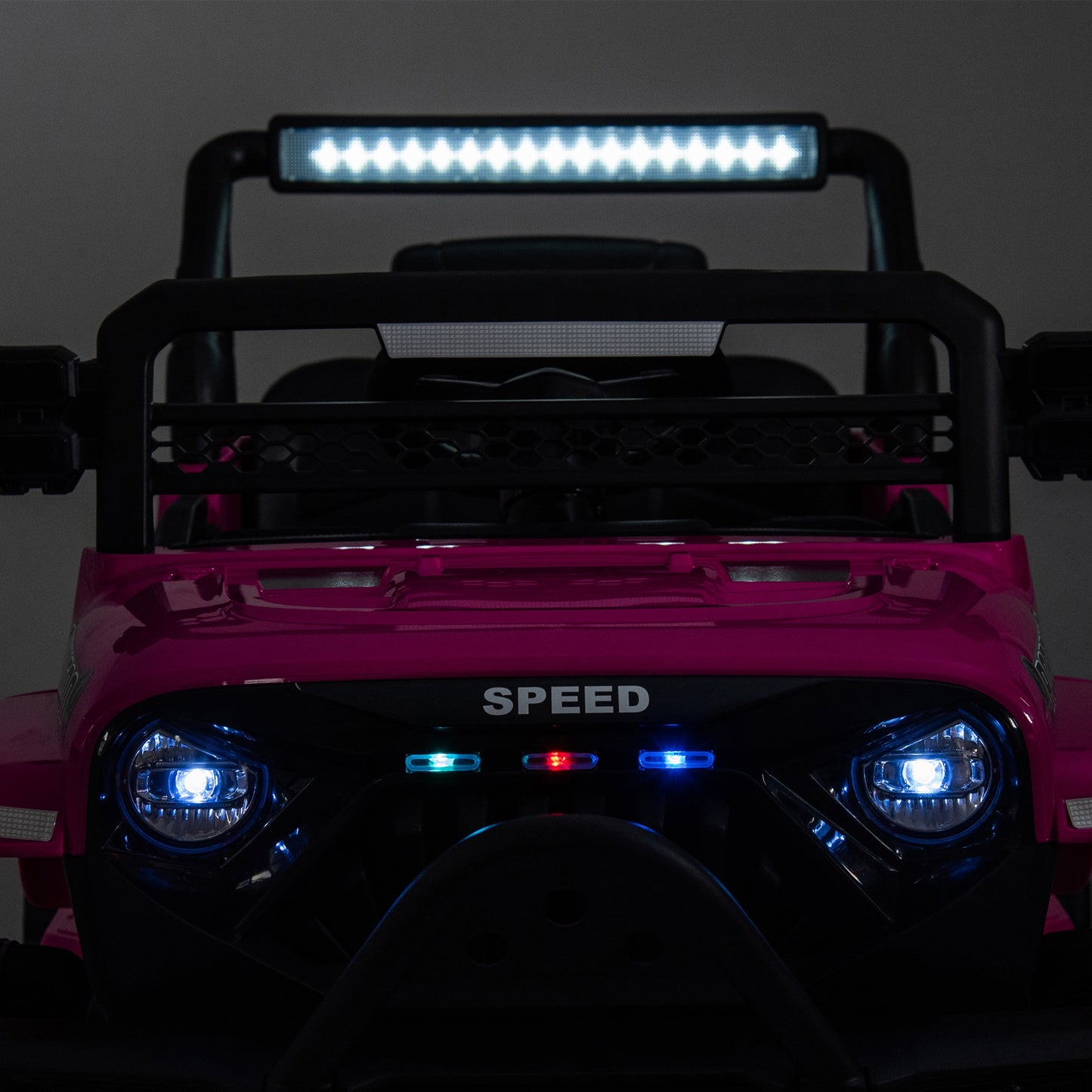 iYofe 12V Ride on Cars with Remote Control, Powered Kids Ride on Toys Truck for Boys Girls Ages 2-5, Toddler Cars Kids Electric Vehicles with Bluetooth Music, USB/MP3 Ports, 4 Wheel Suspension, Pink