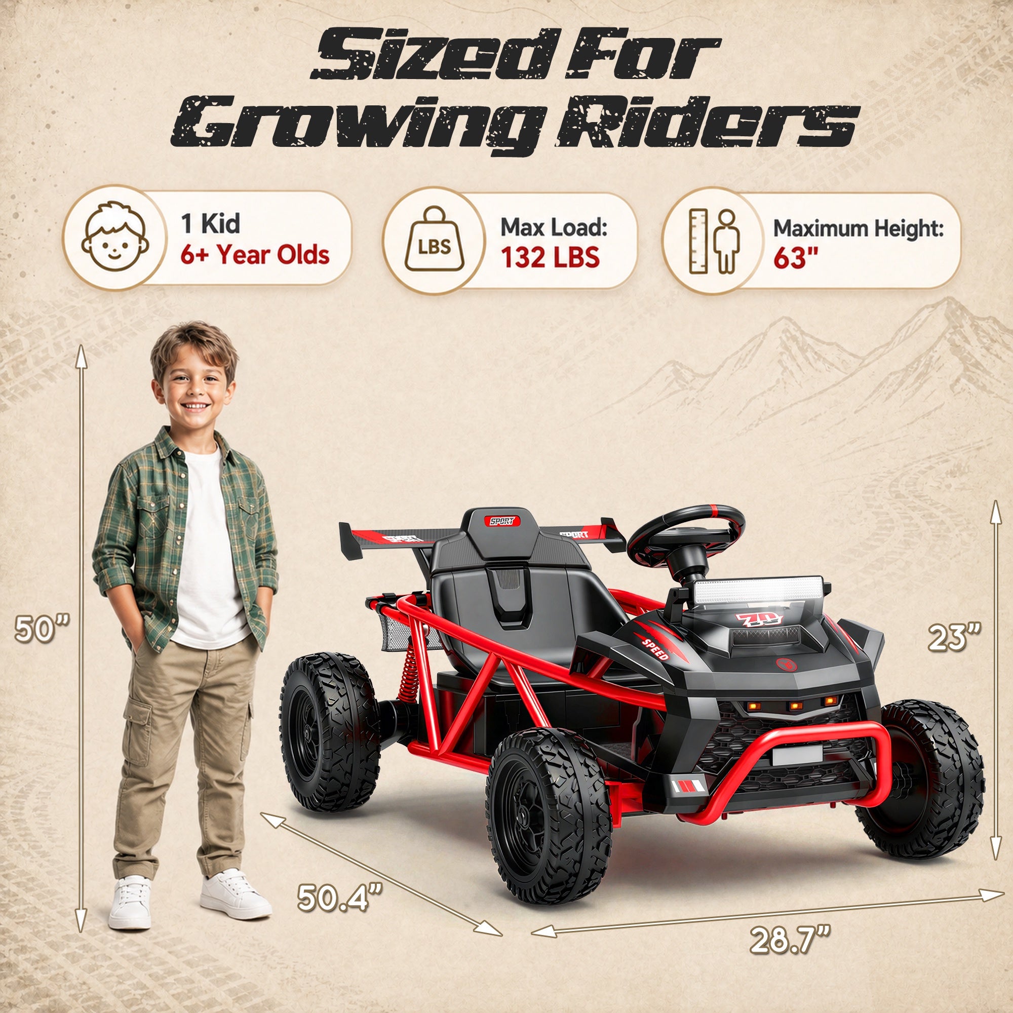 iYofe 36V Electric Ride on Car for Big Kids, Powered Ride on Vehicle for Boys Girls Ages 6+, Kids Electric Car with Bluetooth, Music, Rear Wheel Spring Suspension, Red
