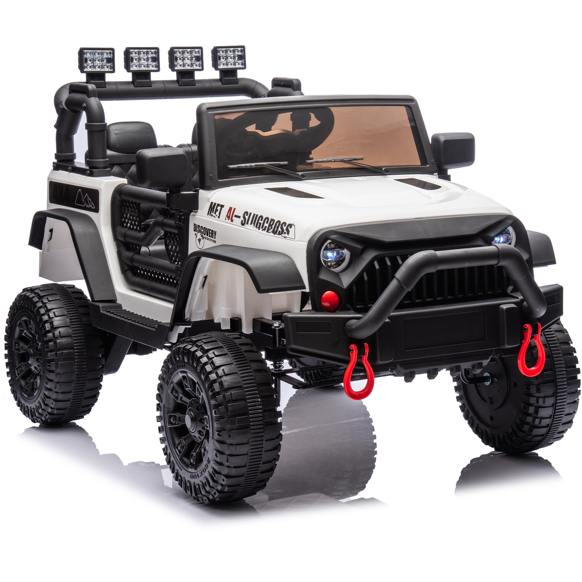 iYofe 24V Powered Ride on Cars for Toddlers, Ride on Truck for kids Boys Girls Gifts 2-5, Ride on Toys with Remote Control, Bluetooth, Music, LED Light, MP3 Player, 4 Wheel Suspension, White