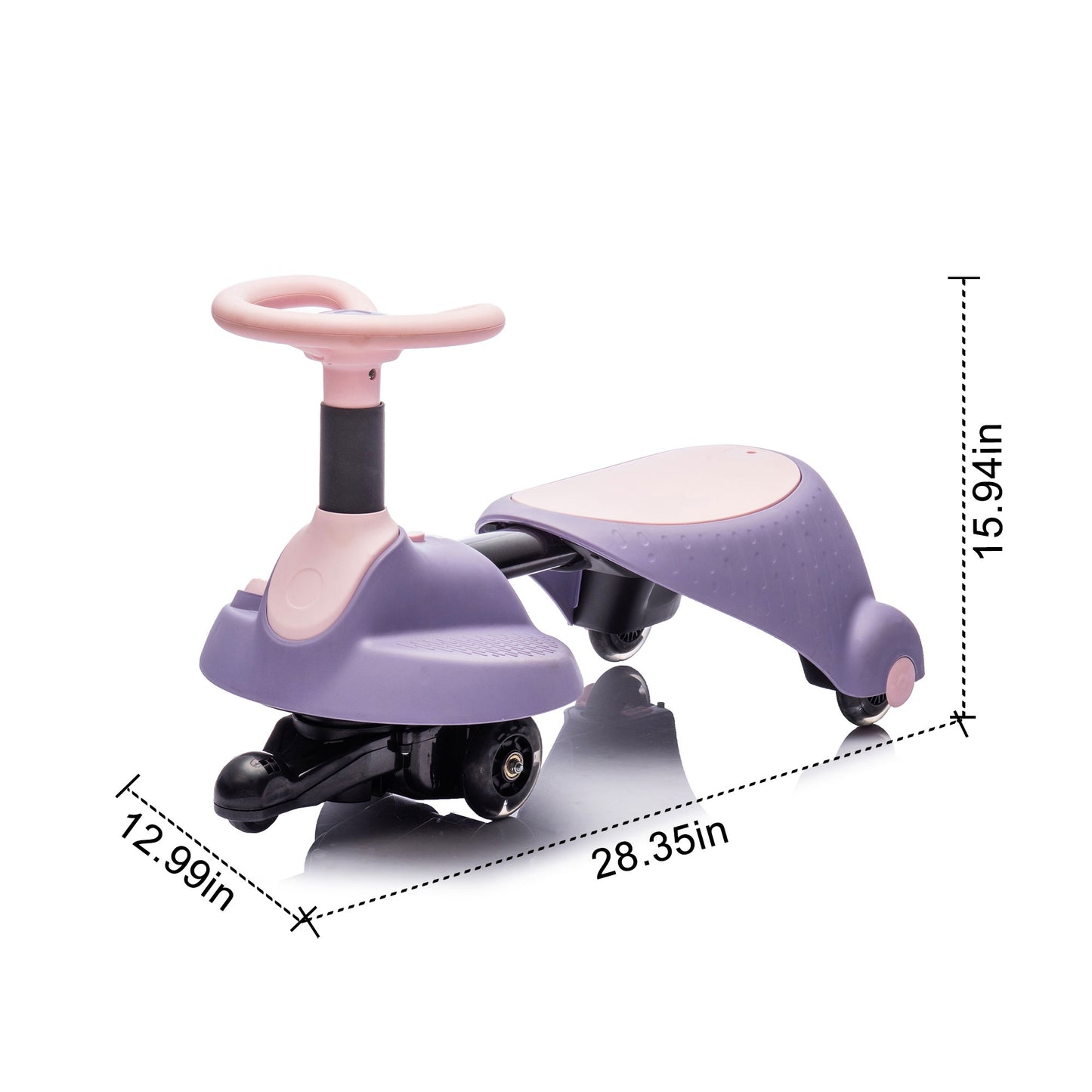 6V Kids Electric Wiggle Car with Pedal, 2 in 1 Retractable Wiggle Car Ride on Toy, Plasma Car, Flashing Wheels, Bluetooth, Slow Start, Wiggle Riders for Ages 3 and Up, Purple