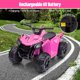 iYofe 6V Electric Powered Ride on ATV Car with One-button Start, Kids Ride on Toy for Girls Christmas Gift, Pink