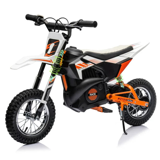 iYofe 24V Electric Motocross Ride On Toys, 250W Electric Dirt Bike, Battery Powered Motorcycle Ride On Car, Up to 13.7 MPH Chain-Driven Motor for Kids Ages 13+, White