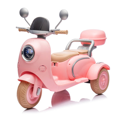 iYofe 12V Electric Motorcycle for Kids, 2 Seater Battery Power Ride on Toys with Slow Start, LED, Music, USB, 3 Wheel Electric Motorcycle for Boy Girl Birthday Gift, Pink