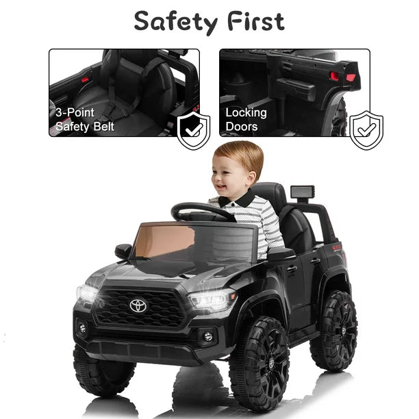 Battery-Powered Car Toy for Boys, Toyota Kids Ride on Car with Remote Control, 12V Ride on Toy Car w/MP3 Player, Lights, Electric Ride on Truck for 2-4 Yrs.Old Christmas Gift, Black