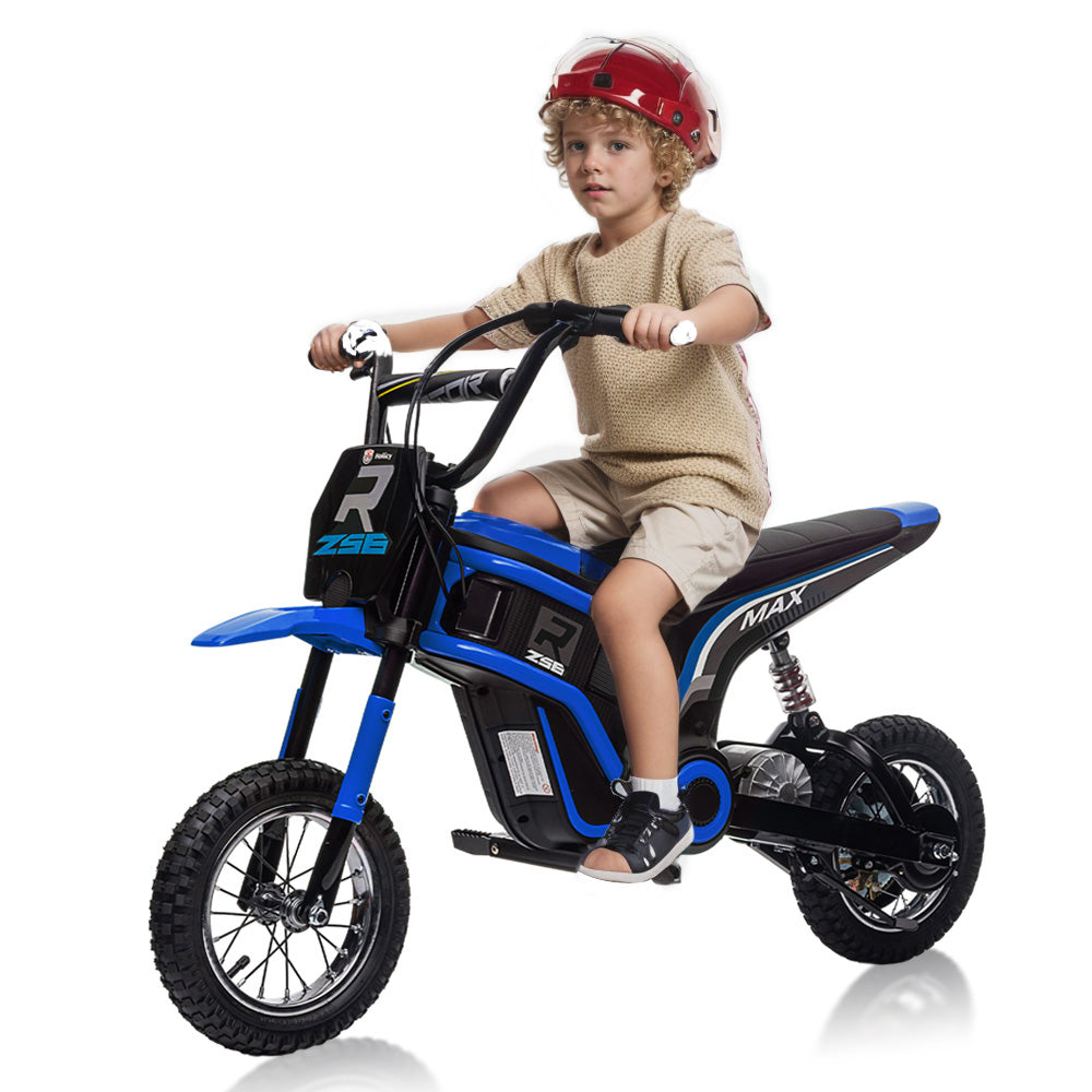 24V Electric Dirt Bike for Kids, 350W Electric Ride on Motorcycle Toy with Speed up to 14.29MPH, Kids Motorized Dirt Bike with Hand Operated Brake for Boys Girls 8-14 Years Old, Music Player