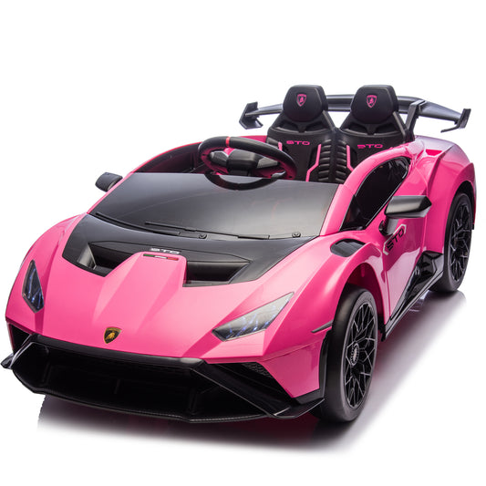 24V Lamborghini 2 Seater Ride on Car for Girls and Boys, Kids Ride on Toy with Remote Control, Electric Car for 3-8 Years Old, Bluetooth