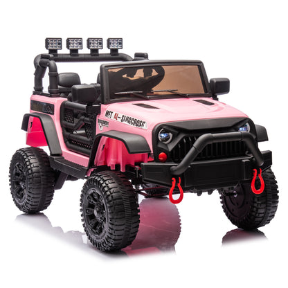iYofe 24V Powered Ride on Cars for Toddlers, Ride on Truck for kids Boys Girls Gifts 2-5, Ride on Toys with Remote Control, Bluetooth, Music, LED Light, MP3 Player, 4 Wheel Suspension, Pink