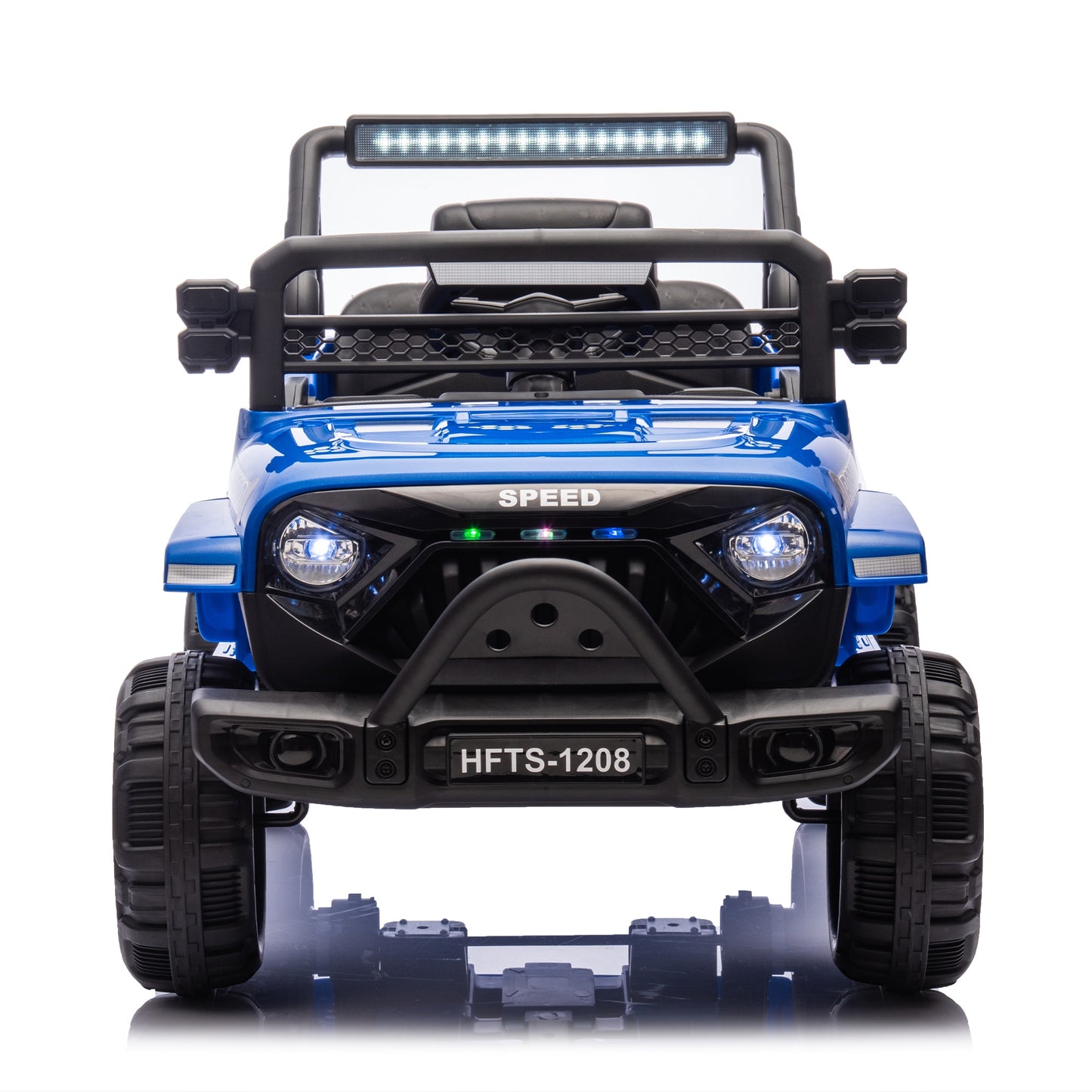 12V Powered Ride on Truck, Ride on Toy Car with Remote Control, Kids Car Electric Vehicles for Boys Girls with Microphone Jack, 4 Wheeler Suspension, Bluetooth, MP3/USB, 3 Speeds, LED Lights, Blue