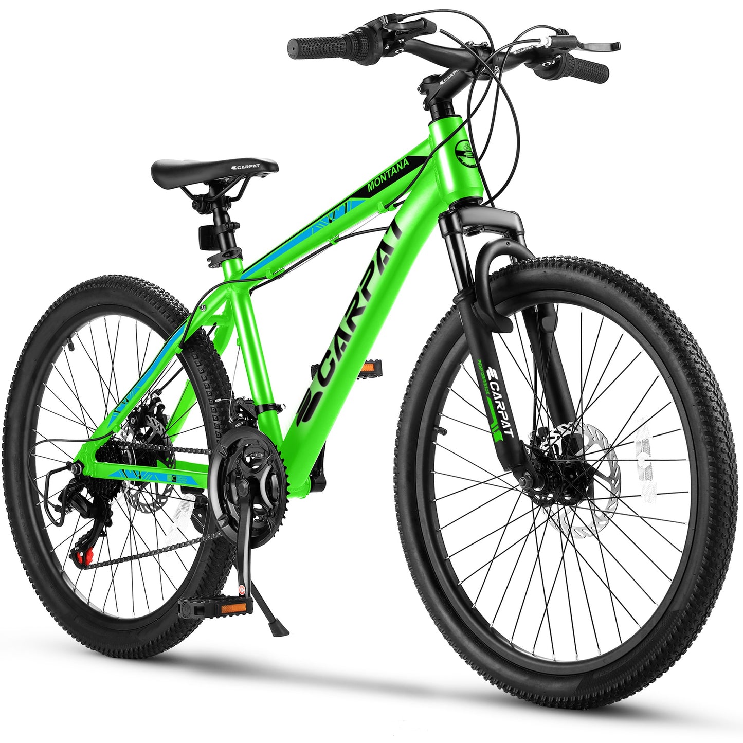 24 inch Mountain Bikes for Boys Girls Ages 10+, 21 Speed Mountain Bicycle w/ Disc Brakes, Bike for kids Youth Teen Adults, Suit for Rider Height 4'92-5'4, Aluminum Frame, 85% assembled