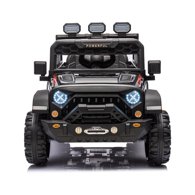 24V Powered Ride on PickUp Truck for Kids, 4 Wheels Suspension Electric Ride on Cars Toys with Remote Control, LED Light, Bluetooth music, Rear Storage, 6 Wheels Ride on Toys for 3-8 Years Boys Girls