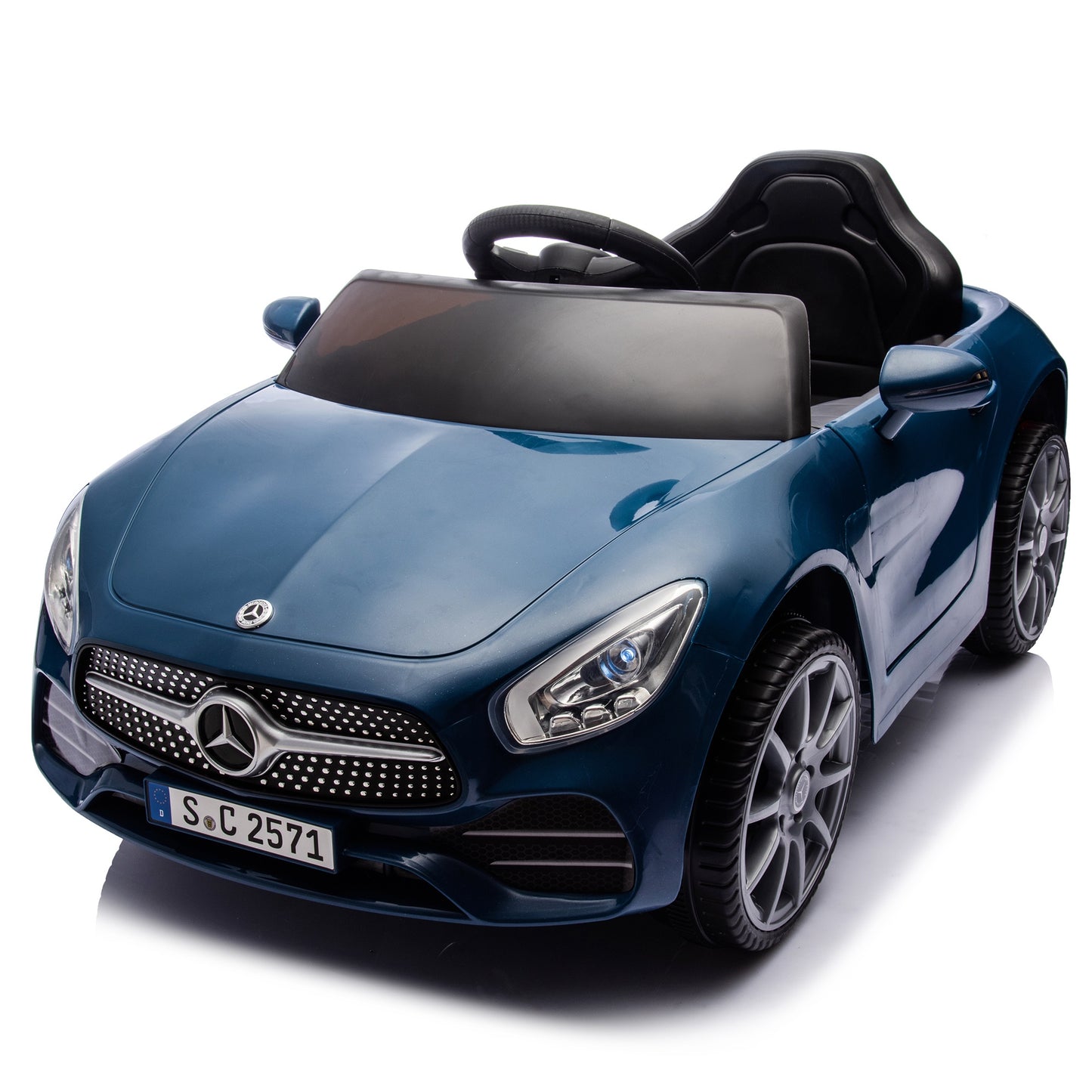 12V Powered Ride on Toy for Boys and Girls, Powered Ride on Car with Remote Control, Licensed Mercedes Kids Electric Vehicles for 3-4 Years Old, Bluetooth, LED light