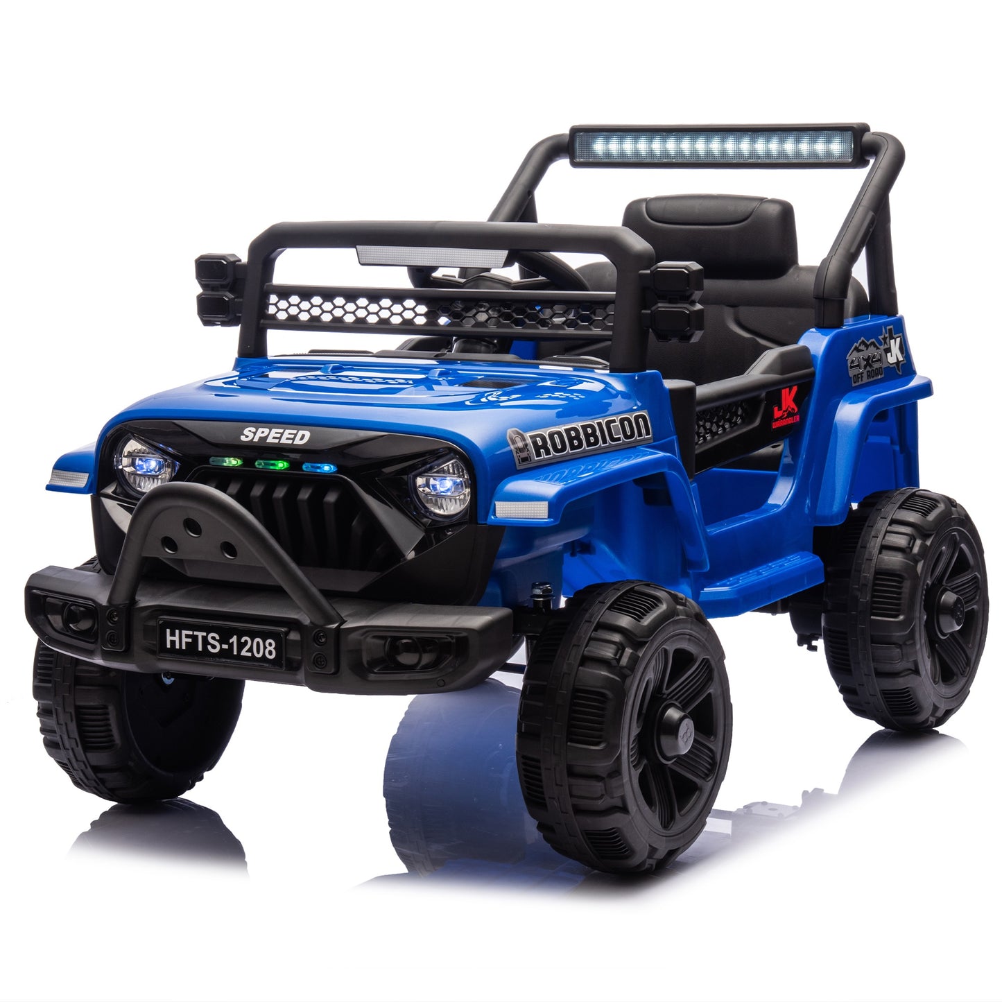 12V Powered Ride on Truck, Ride on Toy Car with Remote Control, Kids Car Electric Vehicles for Boys Girls with Microphone Jack, 4 Wheeler Suspension, Bluetooth, MP3/USB, 3 Speeds, LED Lights, Blue