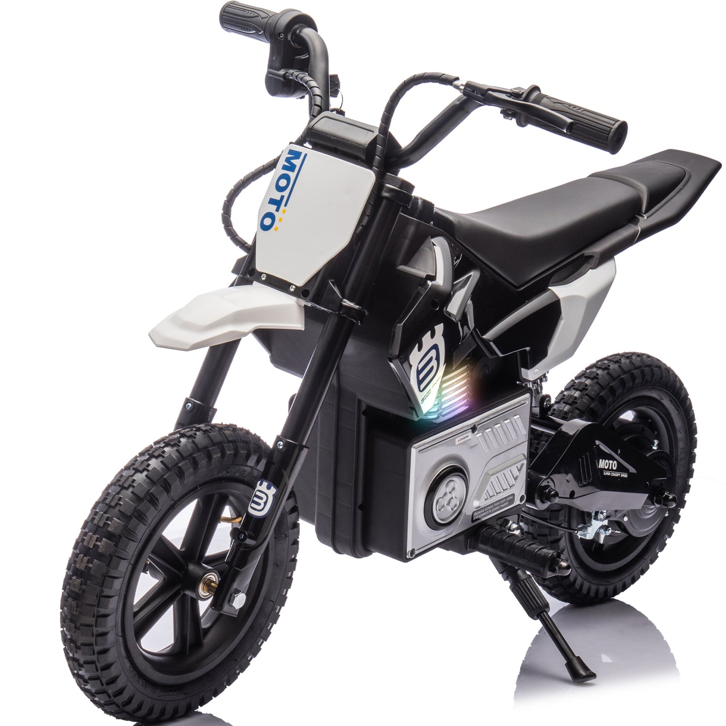 iYofe 24V Ride on Motorcycle Dirt Bike Powered Electric Dirt Bike for Kids, Ride on Toy for Boys and Girls, Dual Suspension, Music Player, LED Light