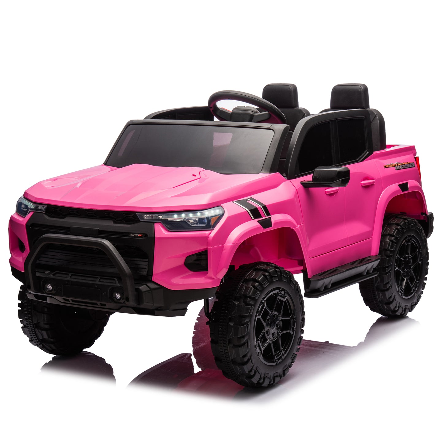 24V 10A Two-Seater Electric Ride On Pickup Truck with Remote Control, 4WD 800W Motors, Dual Safety Belts, High Gate Safety Design, USB & Bluetooth, Speed 2.49-3.73MPH