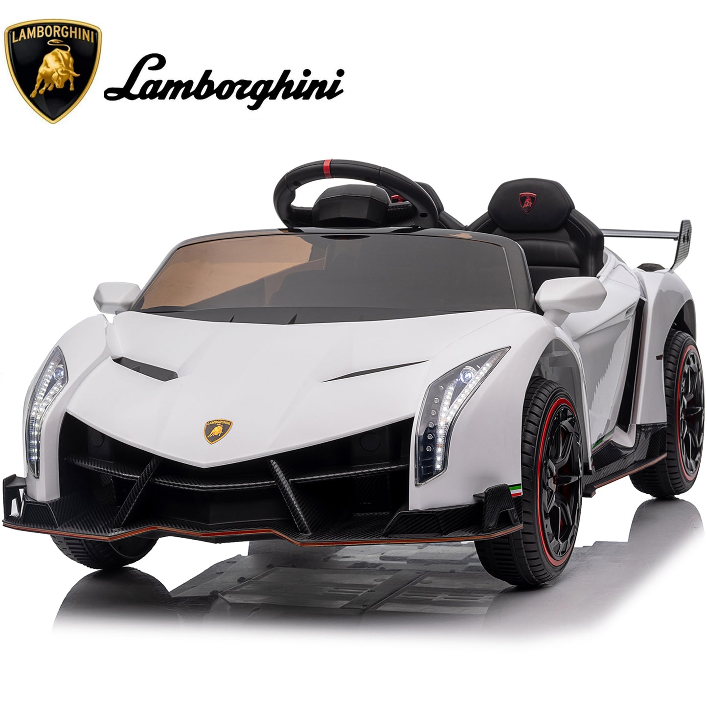 12V Lamborghini Ride on Car with Remote Control Ride on Toy for Boys and Girls 3-6 Years Old Battery Powered Kids Electric Vehicle Ride on Truck, Rocking Mode