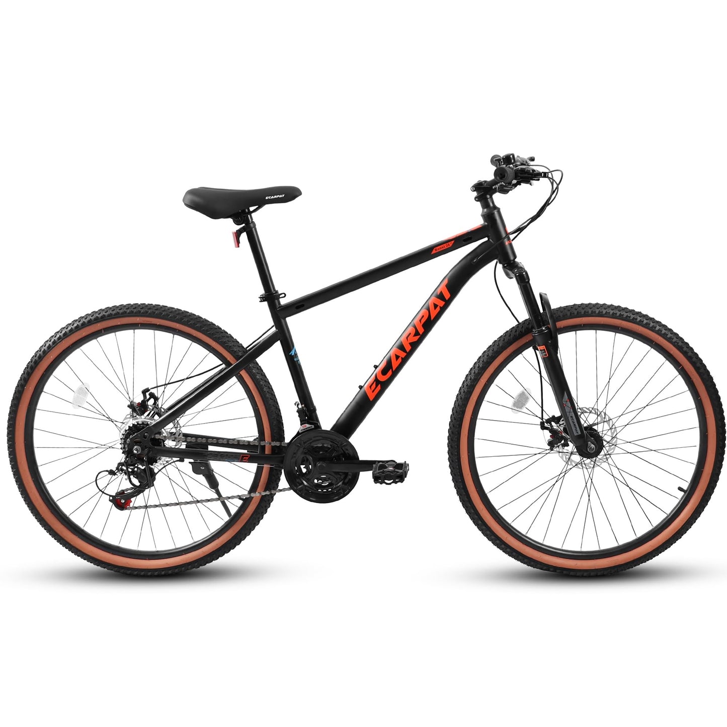 24" Mountain Bikes for Boys Girls, 21 Speed Mountain Bicycle w/ Disc Brakes, Bike for kids Youth Teen Adults, Commuter City Bikes Suit for Rider Height 48"-5'6 Ages 10+, 85% assembled