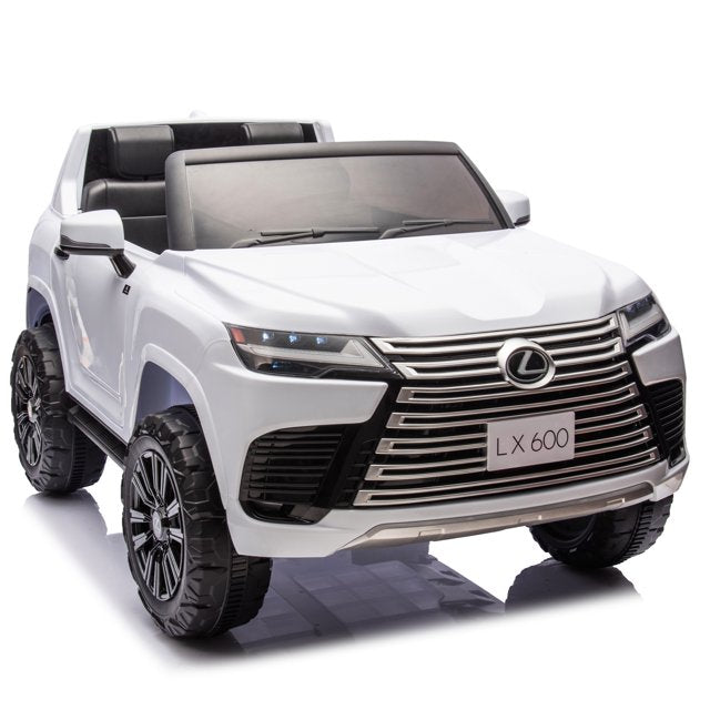 LEXUS LX600 24V 2 Seater Ride on Car for Kids, 4 Wheel Suspension Electric Cars with Remote Control, Bluetooth, Music, Adjustable Volume, Power Display, Ride on Toy Cars for Boys Girls