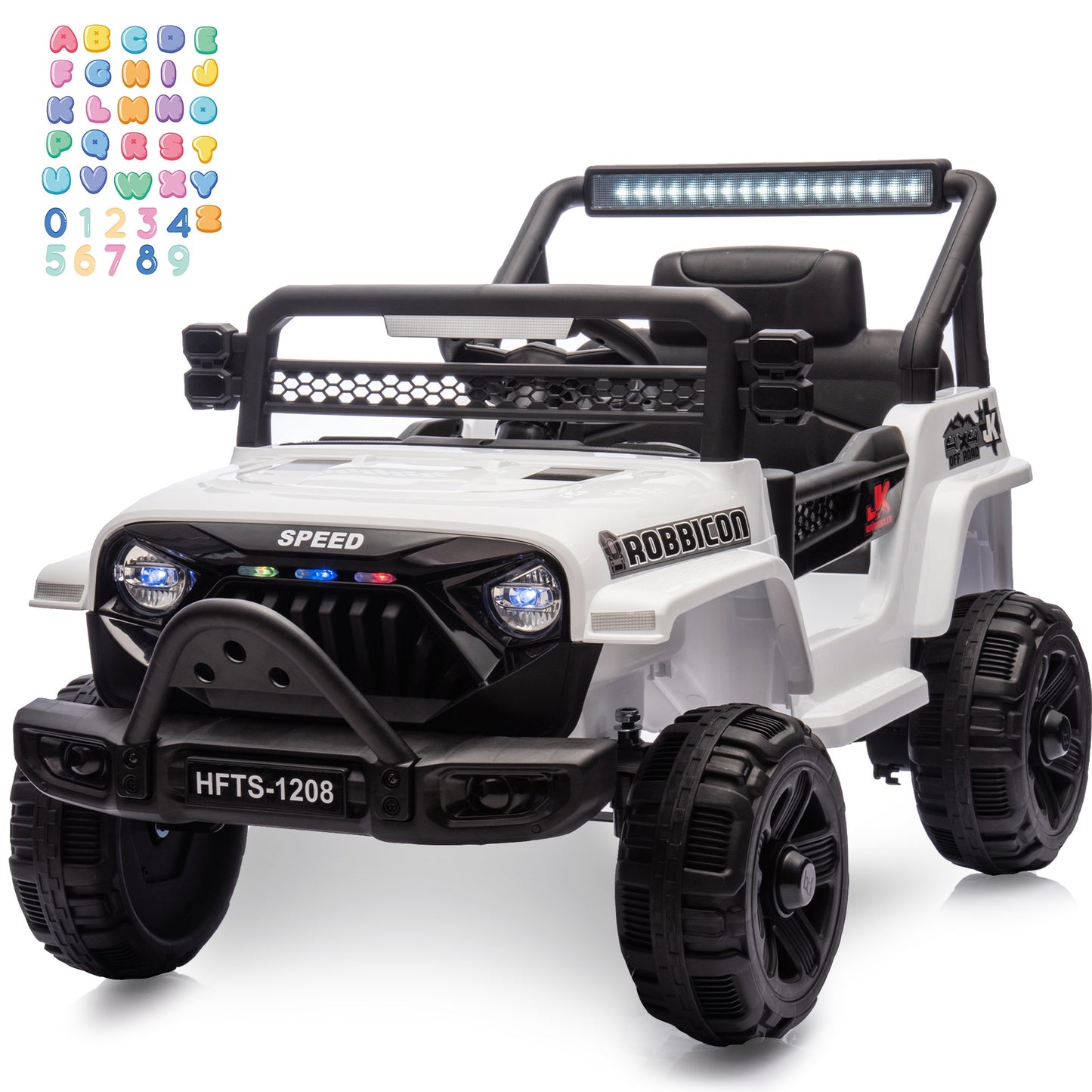 12V Kids Ride on Truck Car with Remote Control, Powered Electric Vehicle with 4 Wheels Shock Absorption, Ride on Toy for Boys Girls 3-6 Years Old, Bluetooth