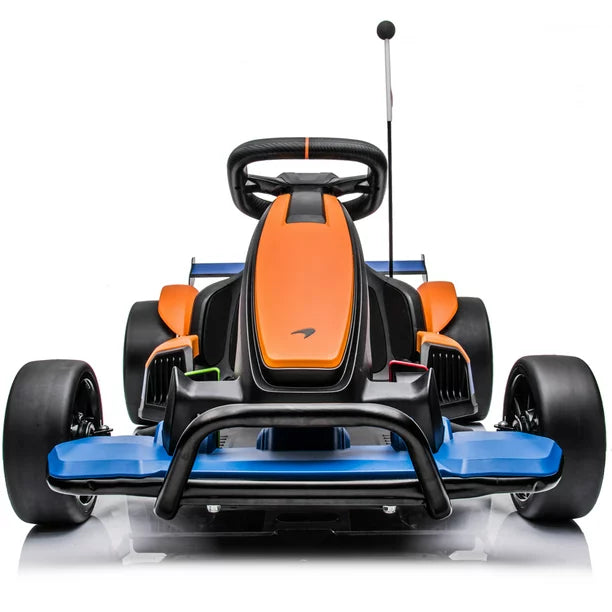 iYofe 24V Electric Ride on Car for Kids Ages 6-12, Mclaren Racing Go Kart with Bluetooth, Flag, Safety Belt, 2 Speeds Switch, One Button Start, Powered Ride on Toy for Boy Girl Birthday Gift, Orange