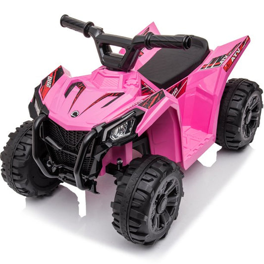 iYofe 6V Electric Powered Ride on ATV Car with One-button Start, Kids Ride on Toy for Girls Christmas Gift, Pink