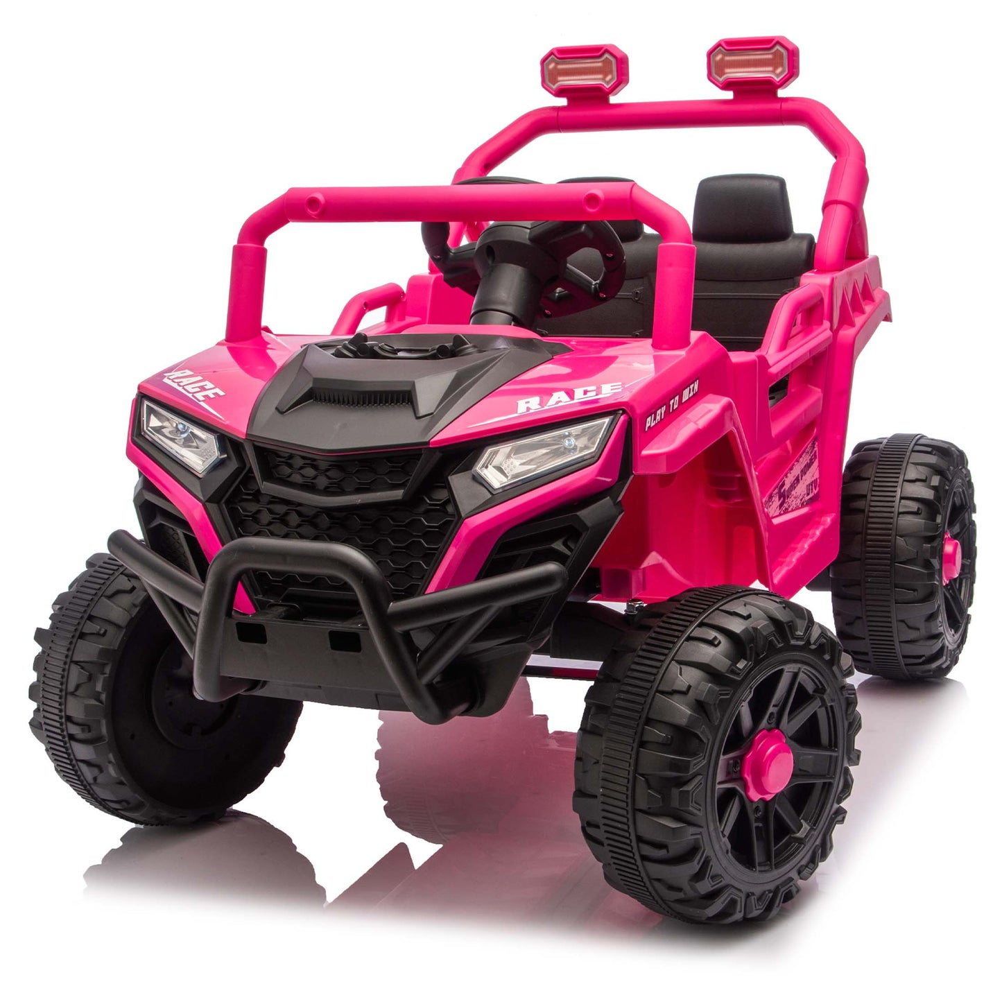 iYofe 12V Powered Ride on Car UTV, Kids Ride on Toys for Toddlers Ages 3-5, Ride on Vehicles with Remote Control, Bluetooth, Music, 4 Wheels Suspension, Electric Cars for Kids Boys Girls, Pink