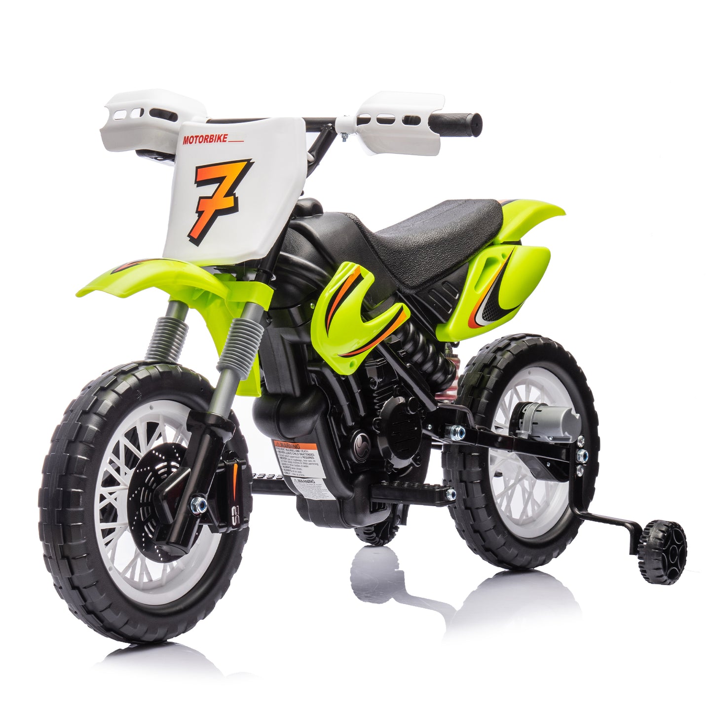 12V Powered Dirt Bike with Training Wheels, Kids Electric Motorized Motorcycle Bike for Boys Girls, Ride on Motorcycle Toy w/Horn for Aged 3-6